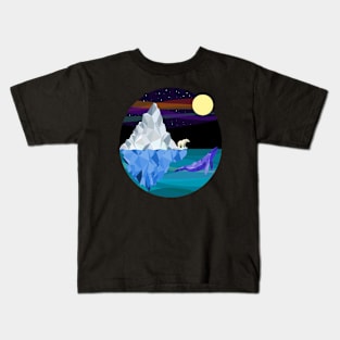 Polar bear, whale and iceberg Kids T-Shirt